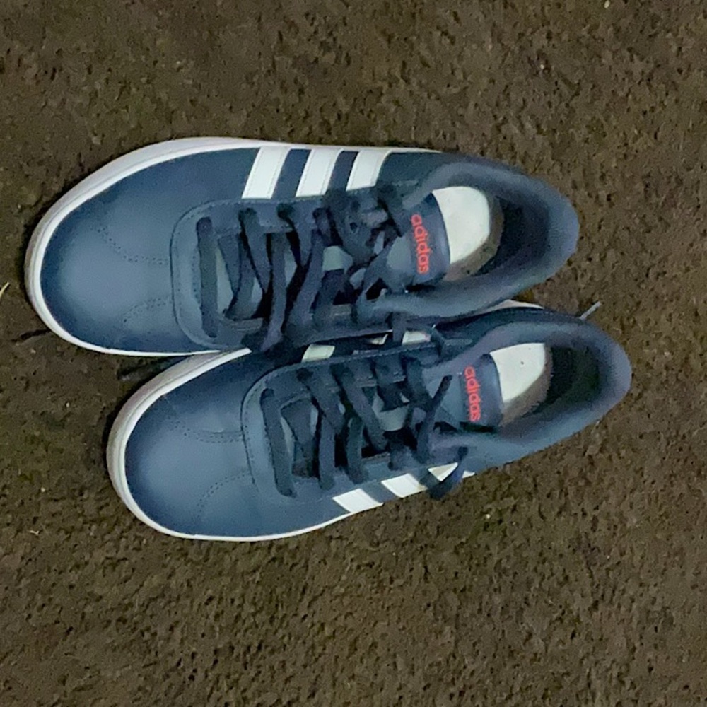 Adidas kids, navy blue & white. Size 4